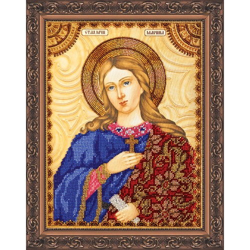 Набір для вишивання бісером на натуральному художньому холсті Свята Марина, AA-058 від Абрис Арт - купити з доставкою ✿ Найкраща ціна від виробника ✿ Оптом та в роздріб ✿ Придбати Набори для вишивки бісером великих іменних ікон