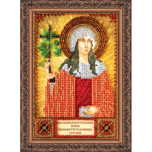 Набір для вишивання бісером на натуральному художньому холсті Свята Ніна, AAM-056 від Абрис Арт - купити з доставкою ✿ Найкраща ціна від виробника ✿ Оптом та в роздріб ✿ Придбати Набори для вишивки бісером іменних міні-ікон