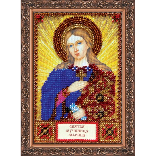 Набір для вишивання бісером на натуральному художньому холсті Свята Марина, AAM-058 від Абрис Арт - купити з доставкою ✿ Найкраща ціна від виробника ✿ Оптом та в роздріб ✿ Придбати Набори для вишивки бісером іменних міні-ікон