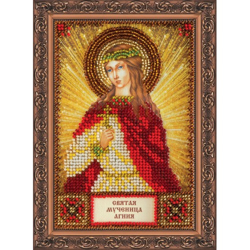 St.Icons Mini Bead embroidery kits St. Agnes, AAM-113 by Abris Art - buy online! ✿ Fast delivery ✿ Factory price ✿ Wholesale and retail ✿ Purchase Kits for beadwork personal mini-icons