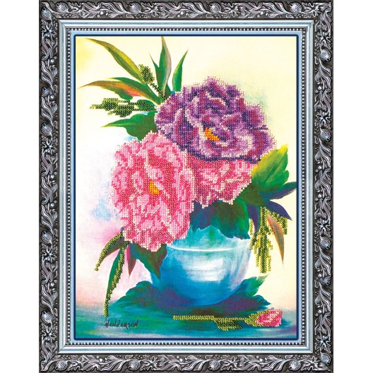 Main Bead Embroidery Kit Peonis (Flowers), AB-016 by Abris Art - buy online! ✿ Fast delivery ✿ Factory price ✿ Wholesale and retail ✿ Purchase Great kits for embroidery with beads