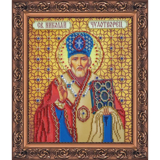 Main Bead Embroidery Kit St. Nicholas the Miracle (Icons), AB-024 by Abris Art - buy online! ✿ Fast delivery ✿ Factory price ✿ Wholesale and retail ✿ Purchase Great kits for embroidery with beads