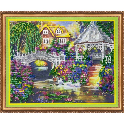 Main Bead Embroidery Kit Summer harmony (Landscapes), AB-027 by Abris Art - buy online! ✿ Fast delivery ✿ Factory price ✿ Wholesale and retail ✿ Purchase Great kits for embroidery with beads