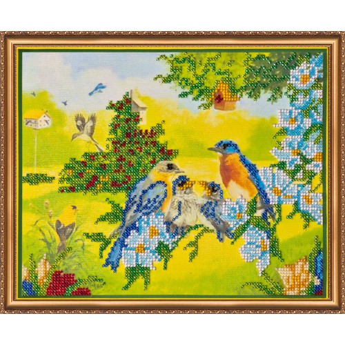 Main Bead Embroidery Kit Spring (Animals), AB-031 by Abris Art - buy online! ✿ Fast delivery ✿ Factory price ✿ Wholesale and retail ✿ Purchase Great kits for embroidery with beads