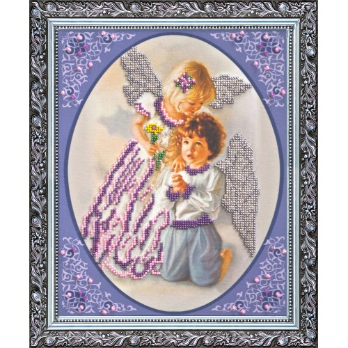 Main Bead Embroidery Kit Tenderness (Angels), AB-036 by Abris Art - buy online! ✿ Fast delivery ✿ Factory price ✿ Wholesale and retail ✿ Purchase Great kits for embroidery with beads