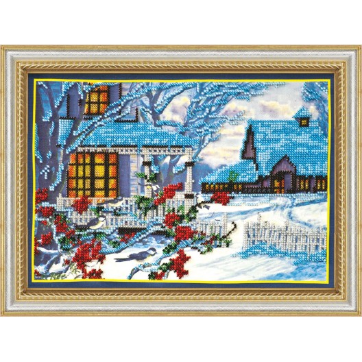 Main Bead Embroidery Kit Winter evening (Winter tale), AB-045 by Abris Art - buy online! ✿ Fast delivery ✿ Factory price ✿ Wholesale and retail ✿ Purchase Great kits for embroidery with beads