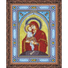 Набір для вишивання бісером на натуральному художньому холсті "Богородиця Почаєвська"