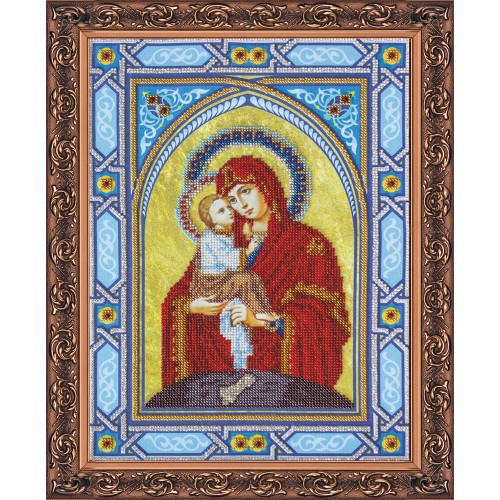 Набір для вишивання бісером на натуральному художньому холсті Богородиця Почаєвська, AB-059 від Абрис Арт - купити з доставкою ✿ Найкраща ціна від виробника ✿ Оптом та в роздріб ✿ Придбати Великі набори для вишивки бісером