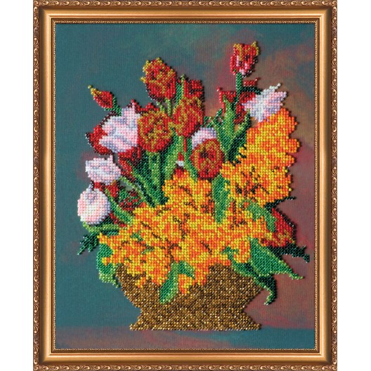 Main Bead Embroidery Kit Mimosa (Flowers), AB-068 by Abris Art - buy online! ✿ Fast delivery ✿ Factory price ✿ Wholesale and retail ✿ Purchase Great kits for embroidery with beads