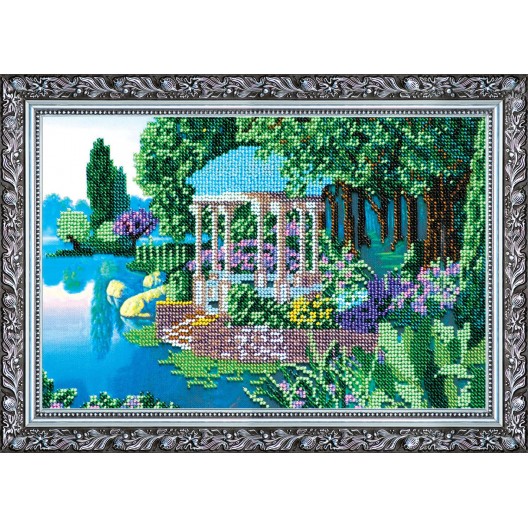 Main Bead Embroidery Kit Summerhouse (Landscapes), AB-069 by Abris Art - buy online! ✿ Fast delivery ✿ Factory price ✿ Wholesale and retail ✿ Purchase Great kits for embroidery with beads