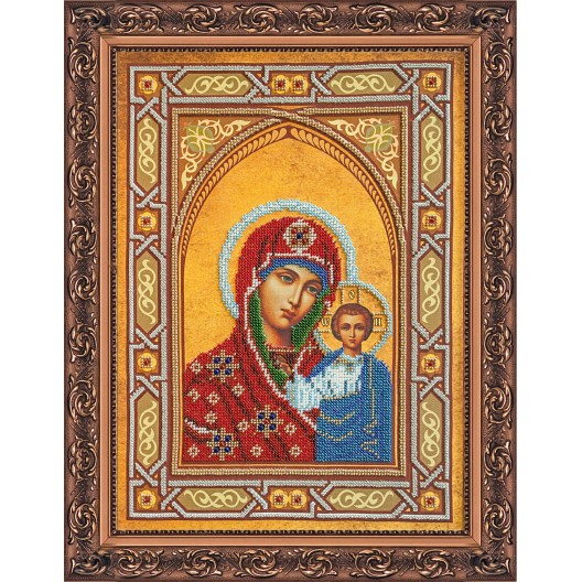 Main Bead Embroidery Kit Our Lady Kazan (Icons), AB-074 by Abris Art - buy online! ✿ Fast delivery ✿ Factory price ✿ Wholesale and retail ✿ Purchase Great kits for embroidery with beads