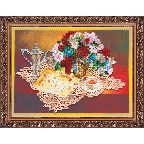 Main Bead Embroidery Kit Sonata (Still life), AB-089 by Abris Art - buy online! ✿ Fast delivery ✿ Factory price ✿ Wholesale and retail ✿ Purchase Great kits for embroidery with beads