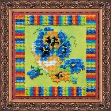 Набір для вишивання бісером на натуральному художньому холсті "Фіалочки"