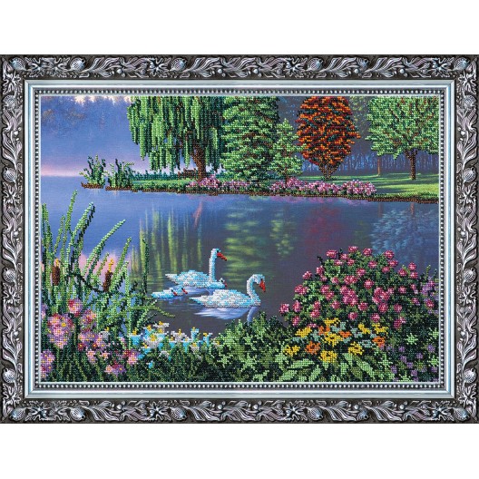 Main Bead Embroidery Kit Swang song (Landscapes), AB-096 by Abris Art - buy online! ✿ Fast delivery ✿ Factory price ✿ Wholesale and retail ✿ Purchase Great kits for embroidery with beads