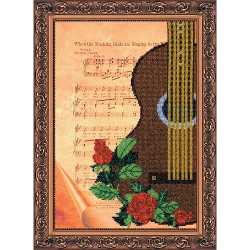 Main Bead Embroidery Kit Andante (Musical display), AB-119 by Abris Art - buy online! ✿ Fast delivery ✿ Factory price ✿ Wholesale and retail ✿ Purchase Great kits for embroidery with beads
