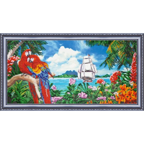 Main Bead Embroidery Kit Tropical Paradise (Landscapes), AB-165 by Abris Art - buy online! ✿ Fast delivery ✿ Factory price ✿ Wholesale and retail ✿ Purchase Great kits for embroidery with beads