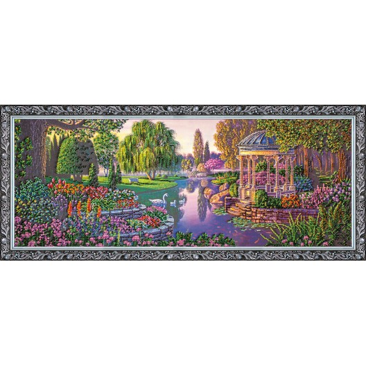 Main Bead Embroidery Kit By the pond (Landscapes), AB-179 by Abris Art - buy online! ✿ Fast delivery ✿ Factory price ✿ Wholesale and retail ✿ Purchase Great kits for embroidery with beads