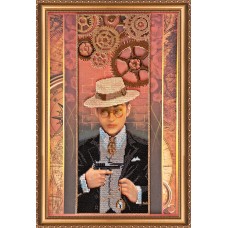 Набір для вишивання бісером на натуральному художньому холсті "Гангстер"