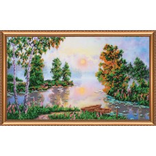 Набір для вишивання бісером на натуральному художньому холсті "Ранкова імла"