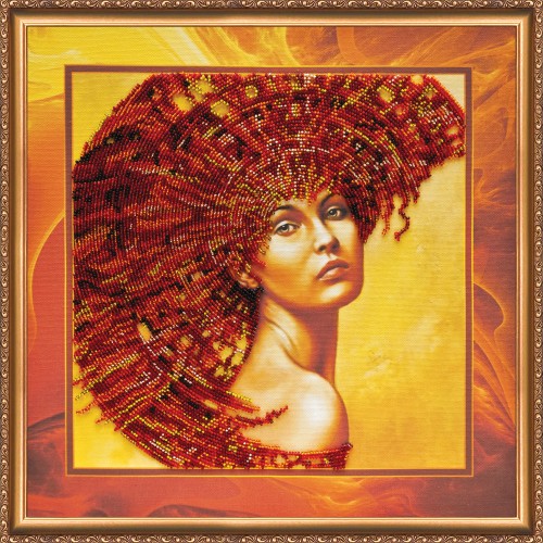 Main Bead Embroidery Kit The Four Elements – Fire (Modern), AB-222 by Abris Art - buy online! ✿ Fast delivery ✿ Factory price ✿ Wholesale and retail ✿ Purchase Great kits for embroidery with beads