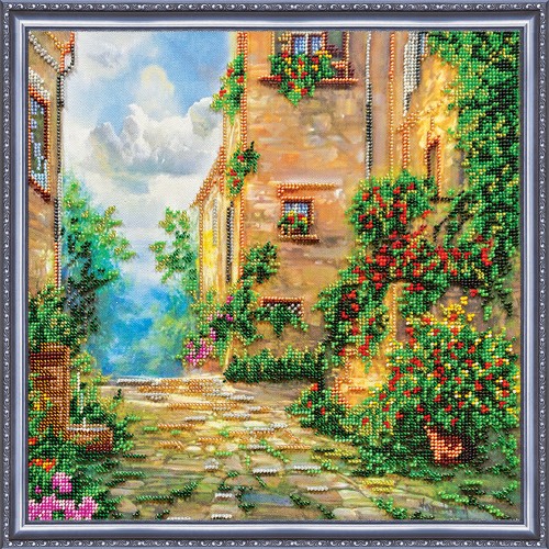 Main Bead Embroidery Kit Flower street (Landscapes), AB-227 by Abris Art - buy online! ✿ Fast delivery ✿ Factory price ✿ Wholesale and retail ✿ Purchase Great kits for embroidery with beads