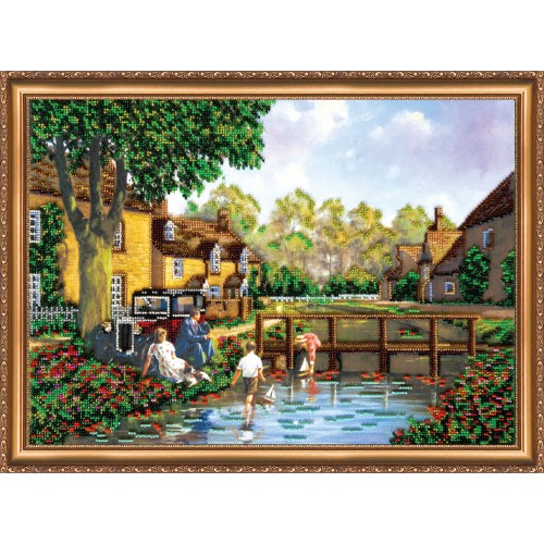 Main Bead Embroidery Kit Sunday picnic (Landscapes), AB-247 by Abris Art - buy online! ✿ Fast delivery ✿ Factory price ✿ Wholesale and retail ✿ Purchase Great kits for embroidery with beads