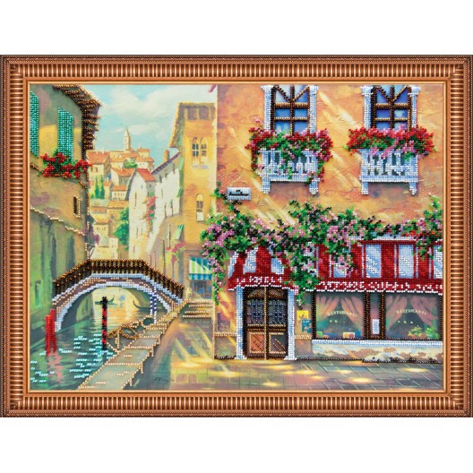 Main Bead Embroidery Kit Venetian Cafe (Landscapes), AB-251 by Abris Art - buy online! ✿ Fast delivery ✿ Factory price ✿ Wholesale and retail ✿ Purchase Great kits for embroidery with beads