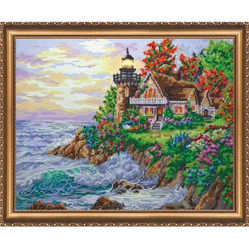 Набір для вишивання бісером на натуральному художньому холсті Будиночок біля моря, AB-255 від Абрис Арт - купити з доставкою ✿ Найкраща ціна від виробника ✿ Оптом та в роздріб ✿ Придбати Великі набори для вишивки бісером