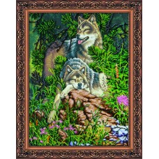 Набір для вишивання бісером на натуральному художньому холсті "Відпочинок на каменях"