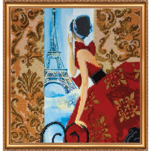 Main Bead Embroidery Kit Window to Paris (Romanticism), AB-274 by Abris Art - buy online! ✿ Fast delivery ✿ Factory price ✿ Wholesale and retail ✿ Purchase Great kits for embroidery with beads