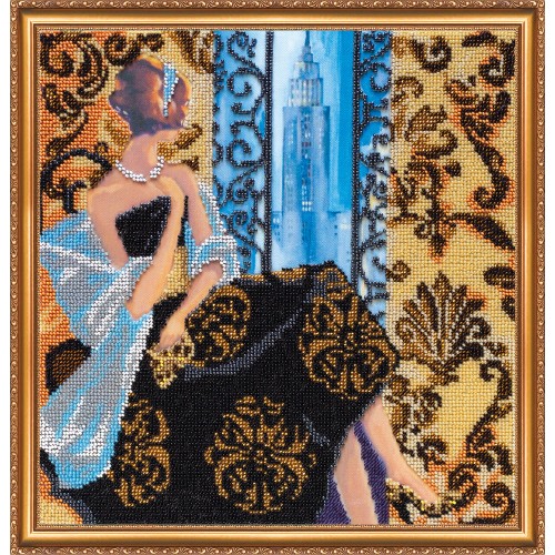 Main Bead Embroidery Kit Window to New York (Romanticism), AB-276 by Abris Art - buy online! ✿ Fast delivery ✿ Factory price ✿ Wholesale and retail ✿ Purchase Great kits for embroidery with beads