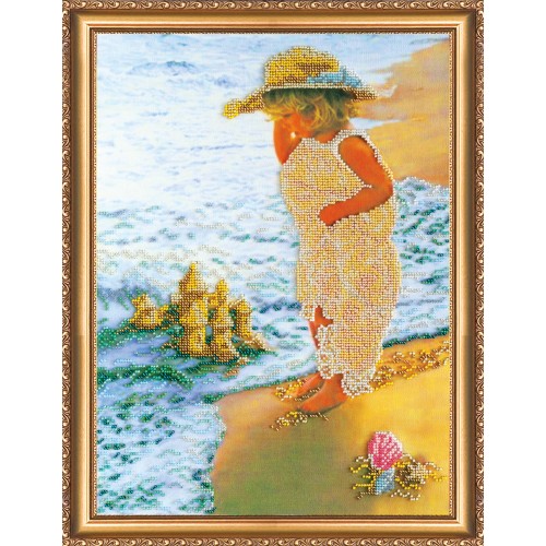 Main Bead Embroidery Kit Sand castle (Kids), AB-282 by Abris Art - buy online! ✿ Fast delivery ✿ Factory price ✿ Wholesale and retail ✿ Purchase Great kits for embroidery with beads