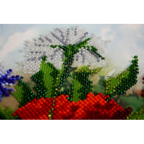 Main Bead Embroidery Kit Basket of summer (Flowers), AB-285 by Abris Art - buy online! ✿ Fast delivery ✿ Factory price ✿ Wholesale and retail ✿ Purchase Great kits for embroidery with beads