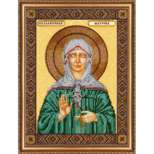 Main Bead Embroidery Kit St. Matrona of Moscow (Icons), AB-286 by Abris Art - buy online! ✿ Fast delivery ✿ Factory price ✿ Wholesale and retail ✿ Purchase Great kits for embroidery with beads