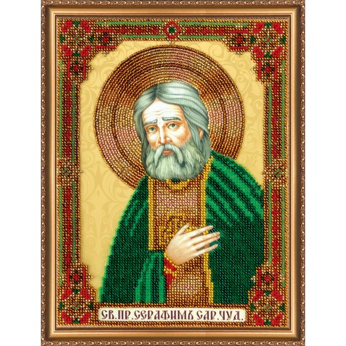 Main Bead Embroidery Kit St. Seraphim of Sarov (Icons), AB-287 by Abris Art - buy online! ✿ Fast delivery ✿ Factory price ✿ Wholesale and retail ✿ Purchase Great kits for embroidery with beads