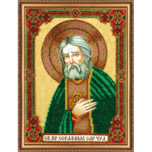 Main Bead Embroidery Kit St. Seraphim of Sarov (Icons), AB-287 by Abris Art - buy online! ✿ Fast delivery ✿ Factory price ✿ Wholesale and retail ✿ Purchase Great kits for embroidery with beads