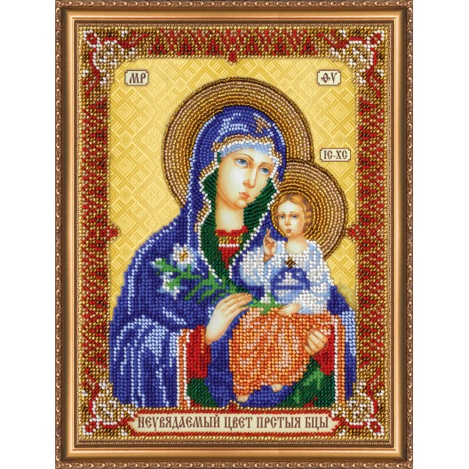 Main Bead Embroidery Kit Icon of the Mother of God «The Unfading Blossom» (Icons), AB-292 by Abris Art - buy online! ✿ Fast delivery ✿ Factory price ✿ Wholesale and retail ✿ Purchase Great kits for embroidery with beads