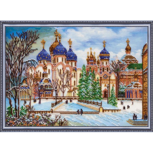Main Bead Embroidery Kit Church (Winter tale), AB-297 by Abris Art - buy online! ✿ Fast delivery ✿ Factory price ✿ Wholesale and retail ✿ Purchase Great kits for embroidery with beads