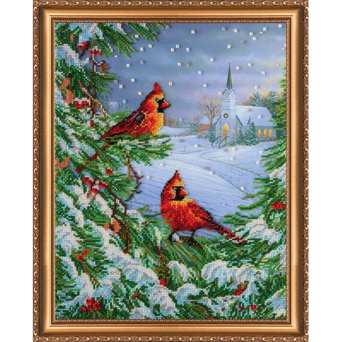 Main Bead Embroidery Kit February frost (Winter tale), AB-299 by Abris Art - buy online! ✿ Fast delivery ✿ Factory price ✿ Wholesale and retail ✿ Purchase Great kits for embroidery with beads
