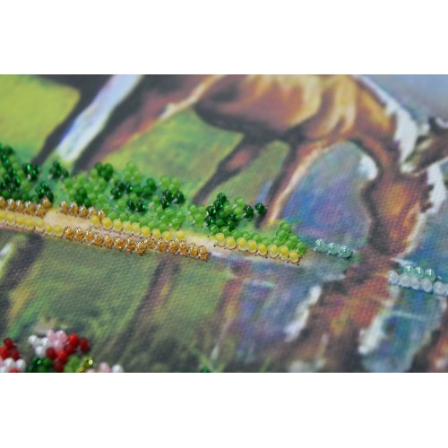 Main Bead Embroidery Kit Watering place (Landscapes), AB-316 by Abris Art - buy online! ✿ Fast delivery ✿ Factory price ✿ Wholesale and retail ✿ Purchase Great kits for embroidery with beads