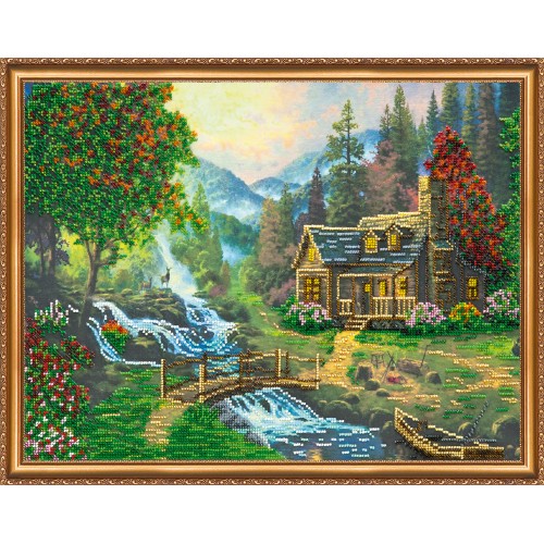 Набір для вишивання бісером на натуральному художньому холсті Гірська річечка, AB-322 від Абрис Арт - купити з доставкою ✿ Найкраща ціна від виробника ✿ Оптом та в роздріб ✿ Придбати Великі набори для вишивки бісером