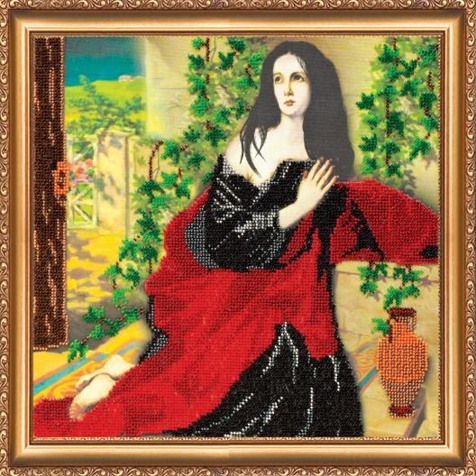 Main Bead Embroidery Kit The Magdalen in Penitence (Genre Scenes), AB-345 by Abris Art - buy online! ✿ Fast delivery ✿ Factory price ✿ Wholesale and retail ✿ Purchase Great kits for embroidery with beads