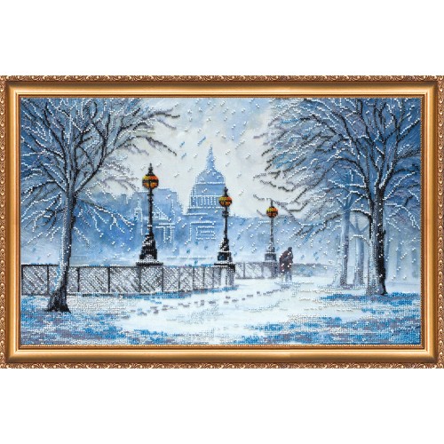 Main Bead Embroidery Kit Snowstorm (Winter tale), AB-346 by Abris Art - buy online! ✿ Fast delivery ✿ Factory price ✿ Wholesale and retail ✿ Purchase Great kits for embroidery with beads