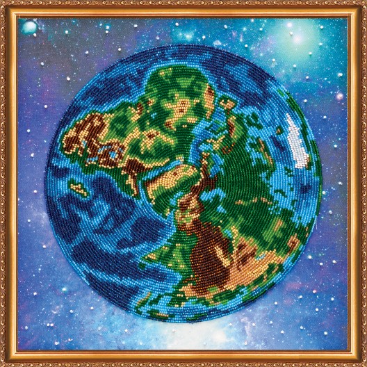 Main Bead Embroidery Kit The Earth (Landscapes), AB-358 by Abris Art - buy online! ✿ Fast delivery ✿ Factory price ✿ Wholesale and retail ✿ Purchase Great kits for embroidery with beads