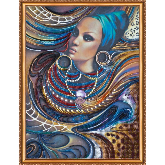 Main Bead Embroidery Kit Colors of Africa (Genre Scenes), AB-359 by Abris Art - buy online! ✿ Fast delivery ✿ Factory price ✿ Wholesale and retail ✿ Purchase Great kits for embroidery with beads