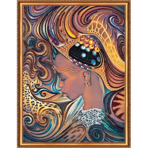 Main Bead Embroidery Kit Africa daughter (Genre Scenes), AB-361 by Abris Art - buy online! ✿ Fast delivery ✿ Factory price ✿ Wholesale and retail ✿ Purchase Great kits for embroidery with beads