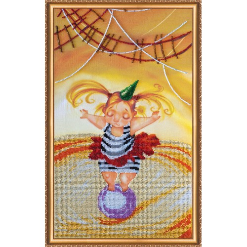Набір для вишивання бісером на натуральному художньому холсті  Дівчинка на кулі, AB-380 від Абрис Арт - купити з доставкою ✿ Найкраща ціна від виробника ✿ Оптом та в роздріб ✿ Придбати Великі набори для вишивки бісером