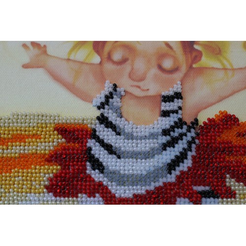 Набір для вишивання бісером на натуральному художньому холсті  Дівчинка на кулі, AB-380 від Абрис Арт - купити з доставкою ✿ Найкраща ціна від виробника ✿ Оптом та в роздріб ✿ Придбати Великі набори для вишивки бісером
