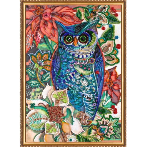 Main Bead Embroidery Kit Smart eagle owl (Deco Scenes), AB-381 by Abris Art - buy online! ✿ Fast delivery ✿ Factory price ✿ Wholesale and retail ✿ Purchase Great kits for embroidery with beads