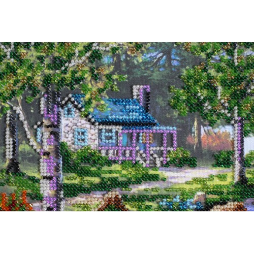 Main bead embroidery kits Mountain morning (Landscapes), AB-387 by Abris Art - buy online! ✿ Fast delivery ✿ Factory price ✿ Wholesale and retail ✿ Purchase Great kits for embroidery with beads